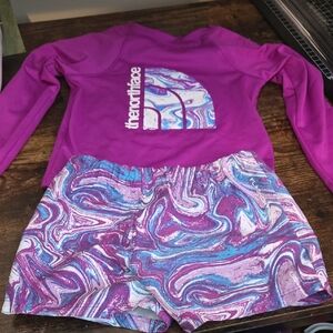 The North Face Kids Rashguard Set - Magenta and Swirl